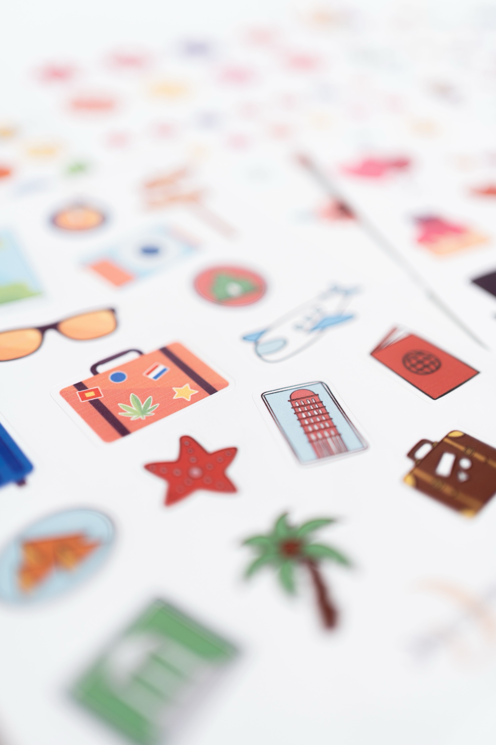 Printed self-adhesive labels shown as an artwork and finish reference